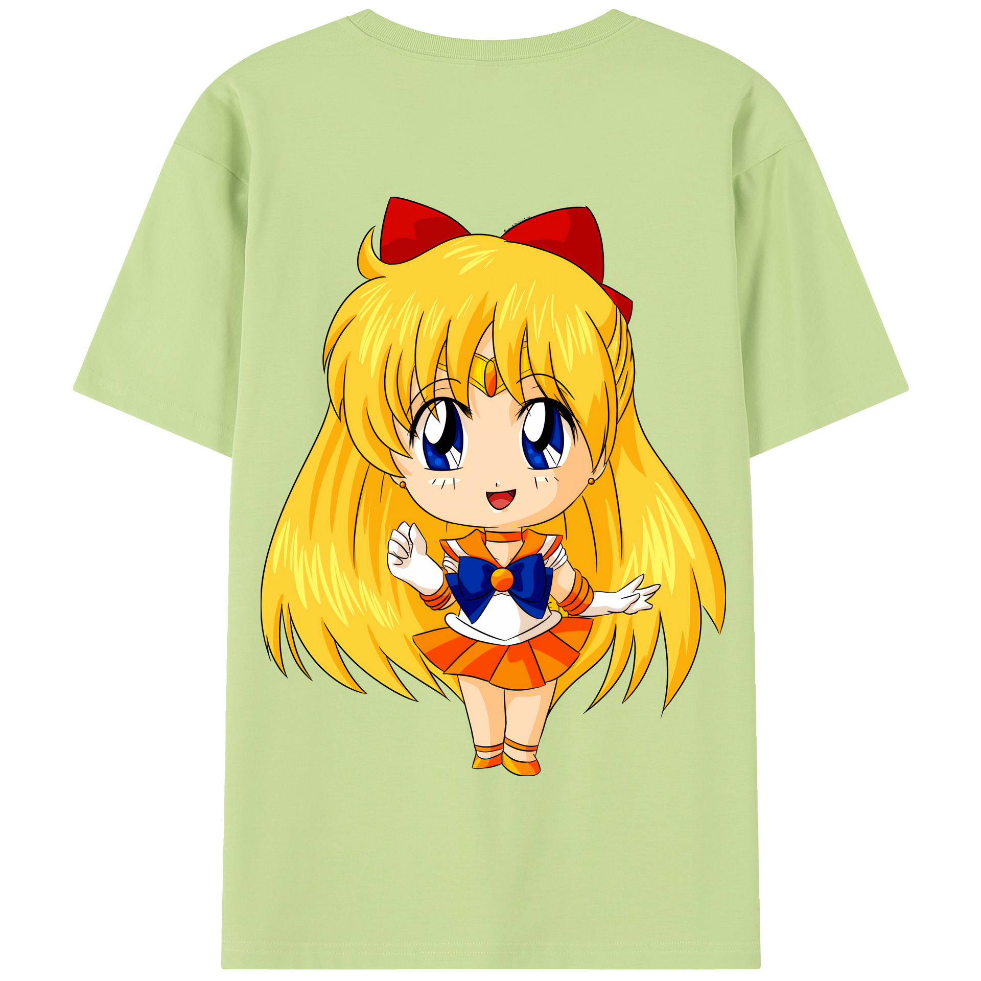 （画像用） 美少女戦士セーラームーン 愛野 美奈子 あいの みなこ Sailor Moon Aino Minako 綿100％半袖Tシャツ（背面プリント）